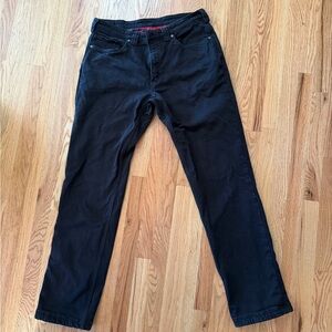 Duluth Trading Co Black Men's Ballroom Double Flex Standard Fit Lined Jeans